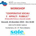 WORKSHOP: "COOPERATIVE SOCIALI E APPALTI PUBBLICI"